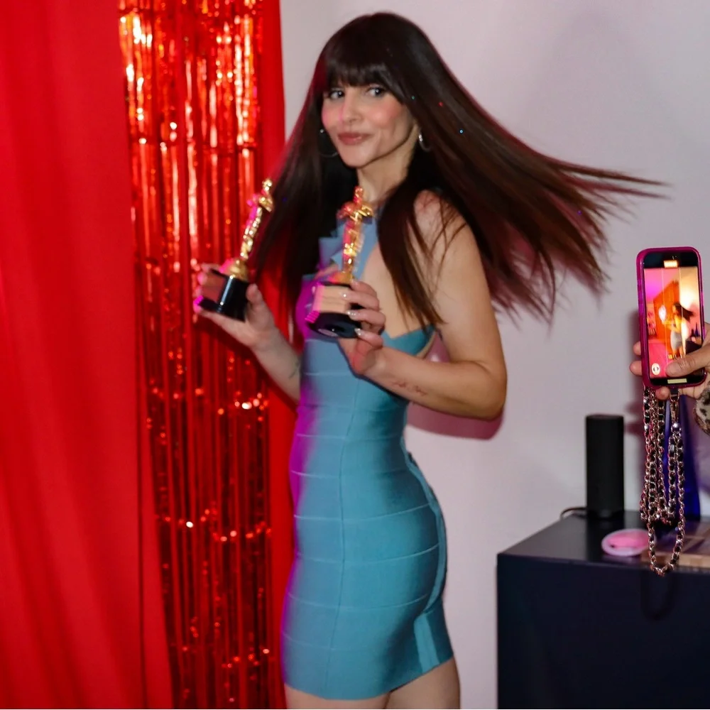 Herve Leger Icon Strappy Mini Dress in Sea Foam - Picture 5 of 5